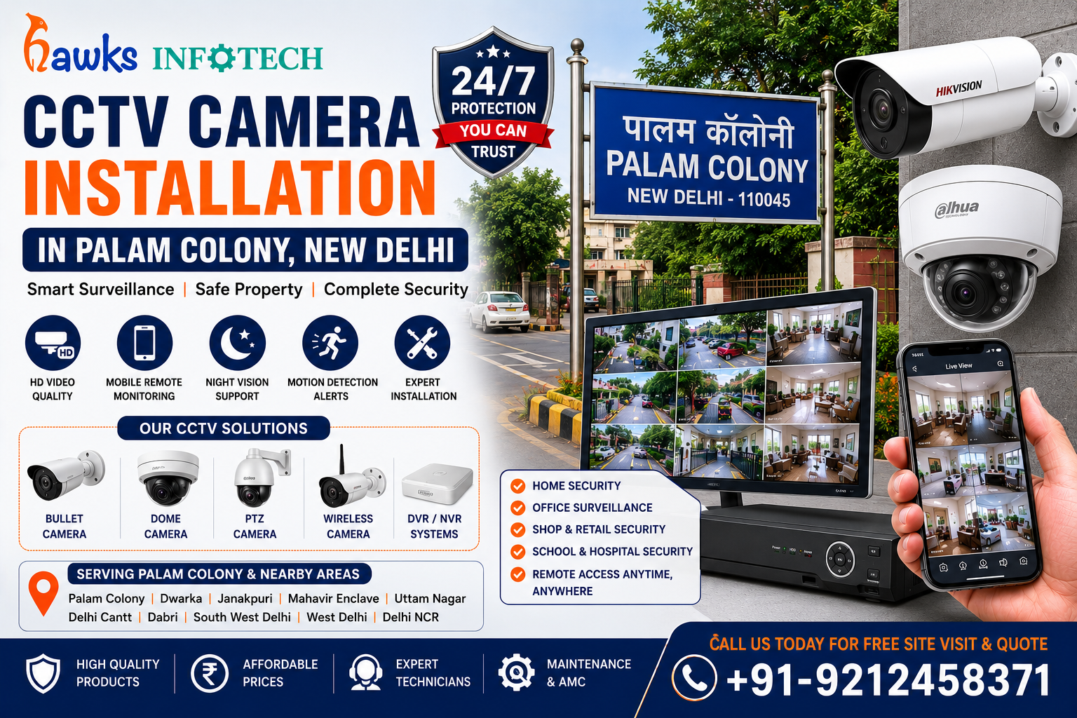 Best CCTV Camera Installation Services in Palam Colony, New Delhi