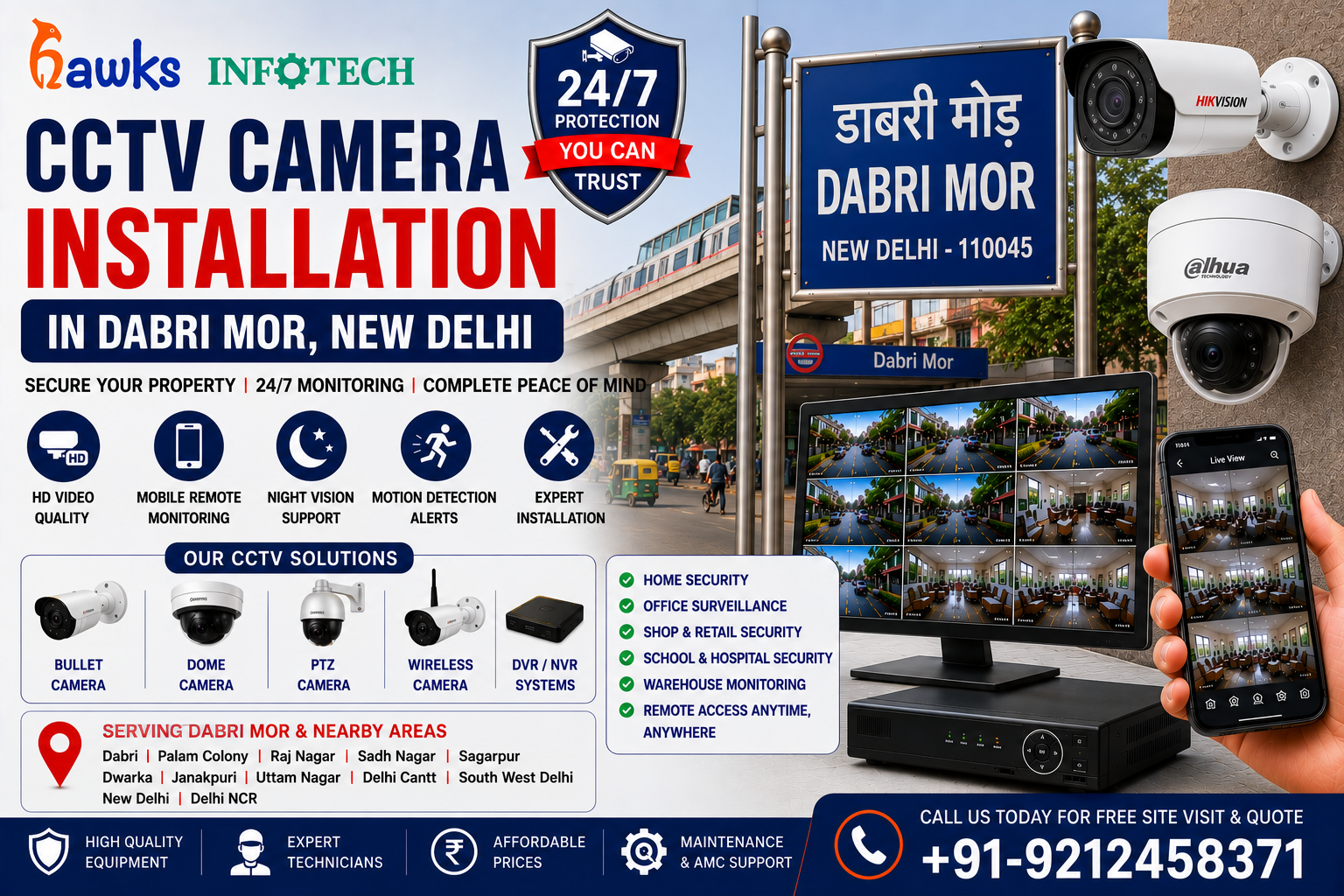 Best CCTV Camera Installation Services in Dabri Mor, New Delhi