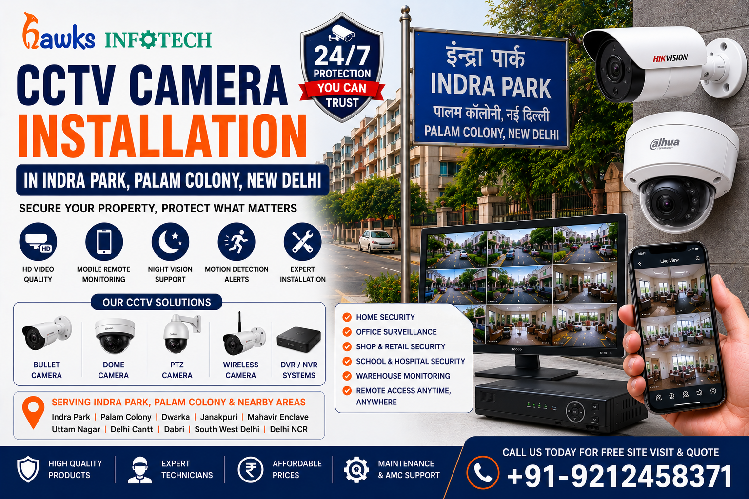 Best CCTV Camera Installation Services in Indra Park, Palam Colony, New Delhi