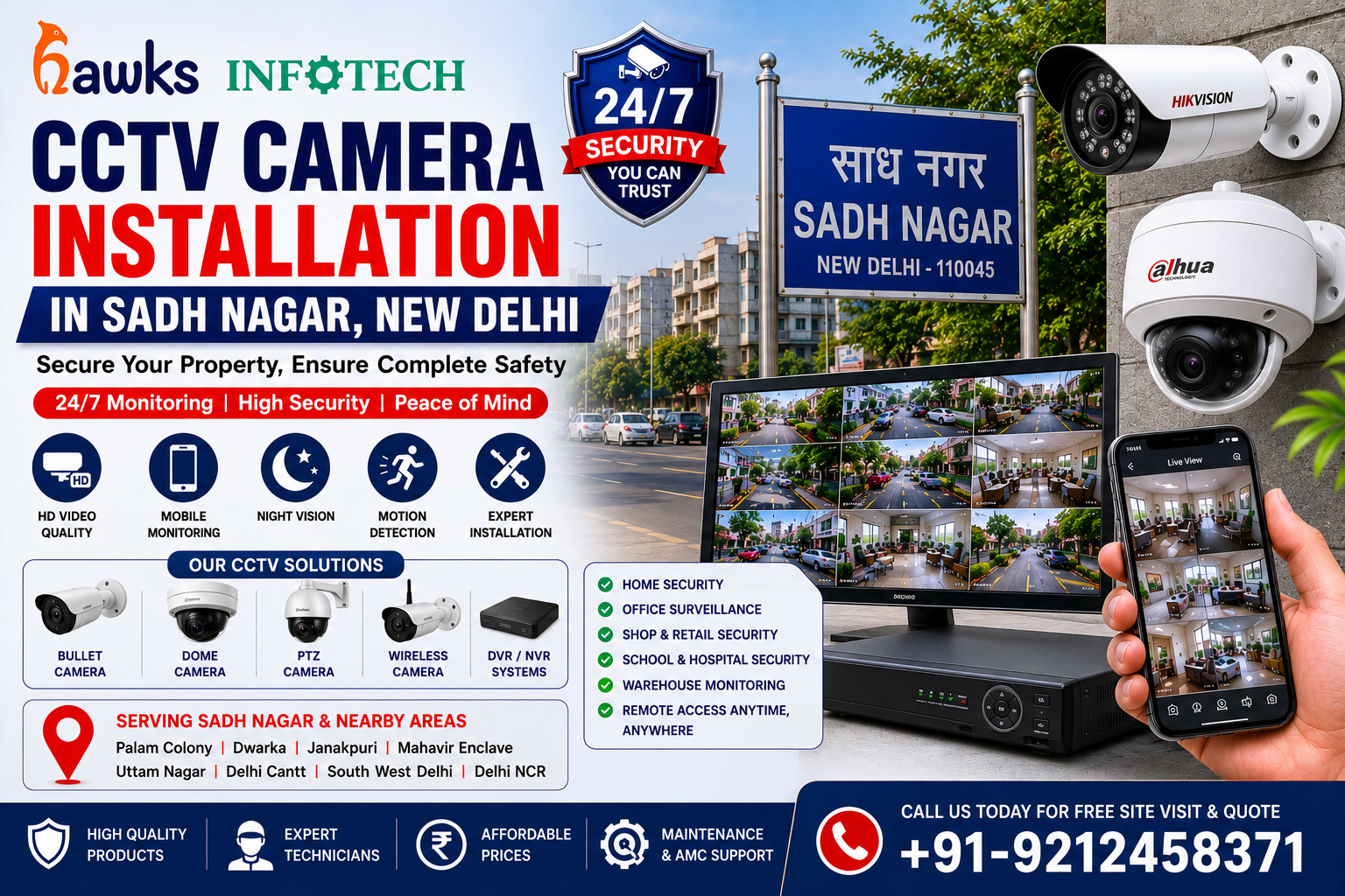 Best CCTV Camera Installation Services in Sadh Nagar, New Delhi