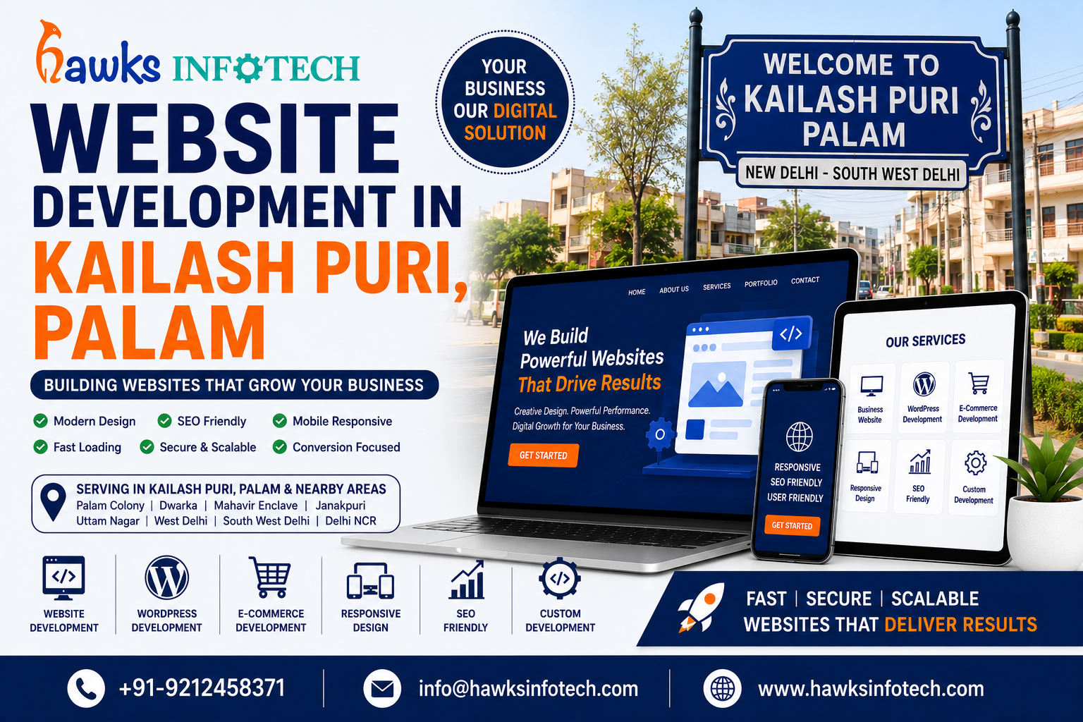 Website Development in Kailash Puri, Palam – Hawks Infotech